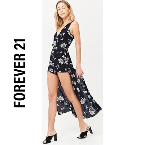Forever 21 Black White Surplice Maxi Short… - Picture 1 of 8